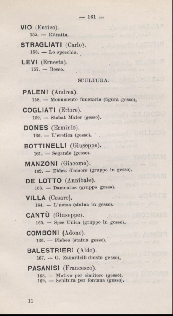 Pagina 11 catalogo Esposizione di Milano 1906